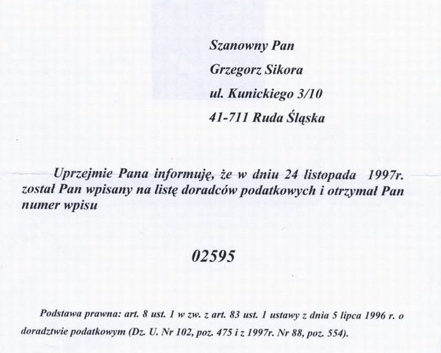 Biuro podatkowo-rachunkowe GJS Grzegorz Sikora