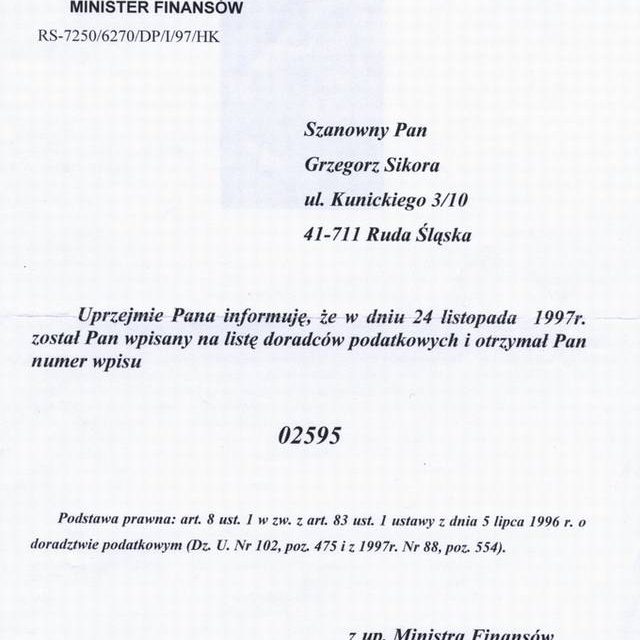 Biuro podatkowo-rachunkowe GJS Grzegorz Sikora