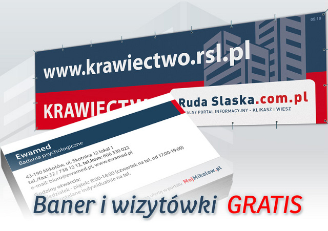Baner i wizytówki dla firm z Żor GRATIS