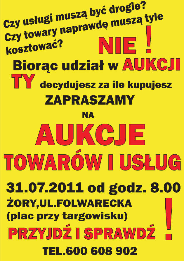 I Aukcja Towarów i Usług