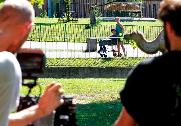 Maciej Pieprzyca kręcił wczoraj w parku