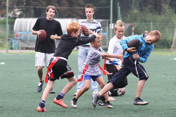 Spotkanie z graczami futbolu amerykańskiego