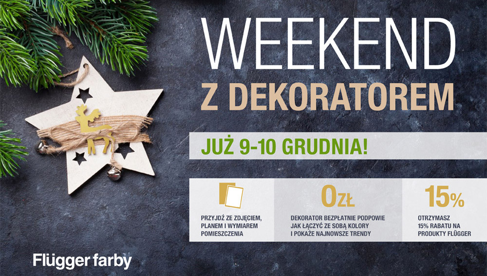 Udekoruj swój dom na święta z Flügger farby! Bezpłatne porady dekoratora wnętrz już w ten weekend