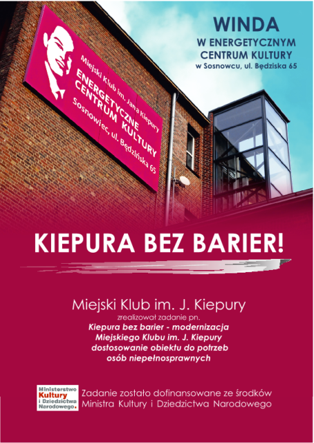 Nowoczesna winda dla niepełnosprawnych w Klubie Kiepury