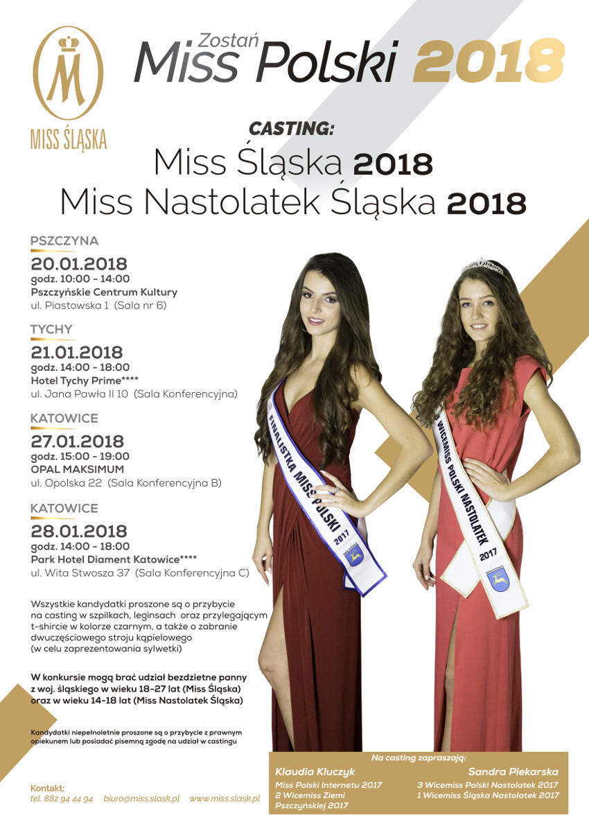 Castingi do Wyborów Miss Śląska 2018 oraz Miss Nastolatek Śląska 2018