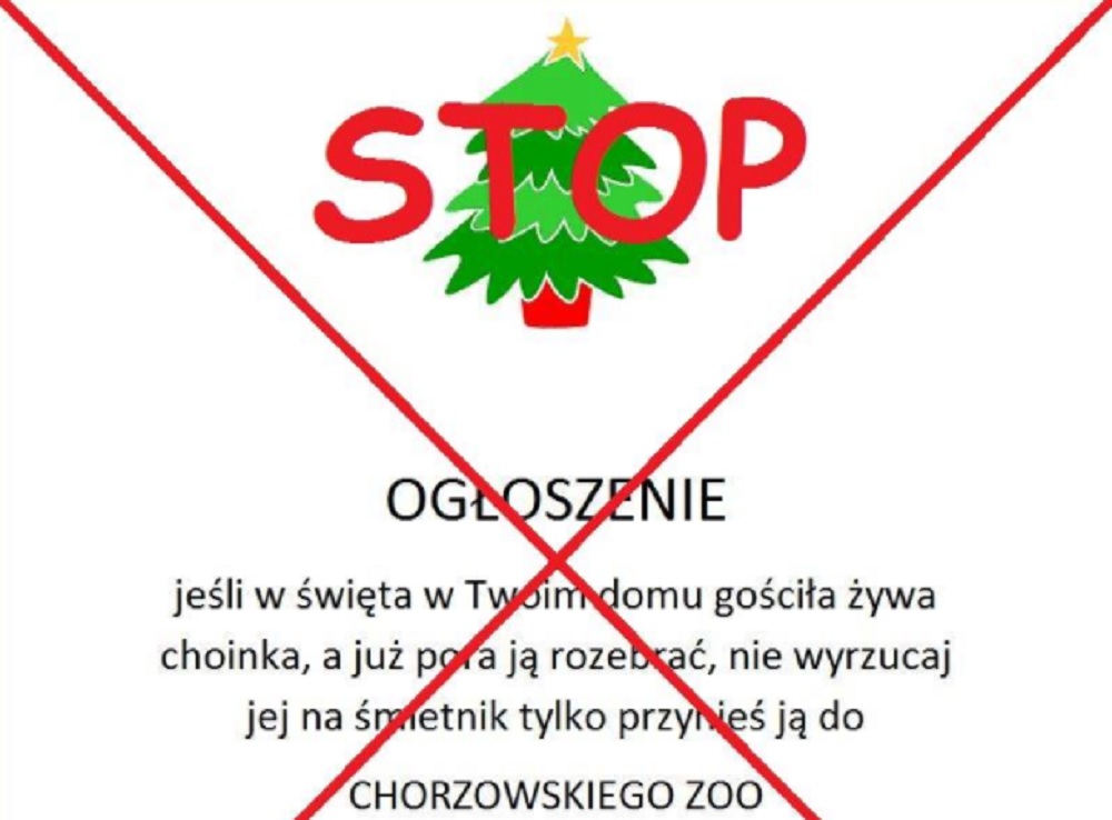Nie przynoście choinek do ZOO!