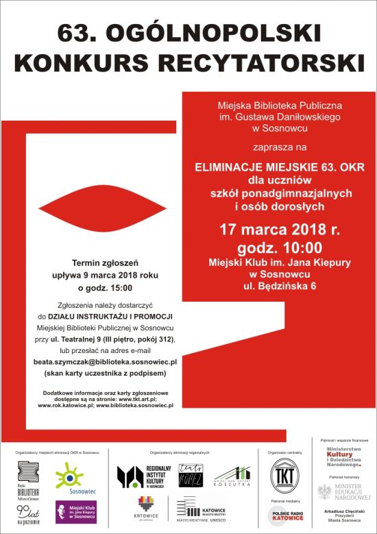 63. Ogólnopolski Konkurs Recytatorski - zgłoś się!