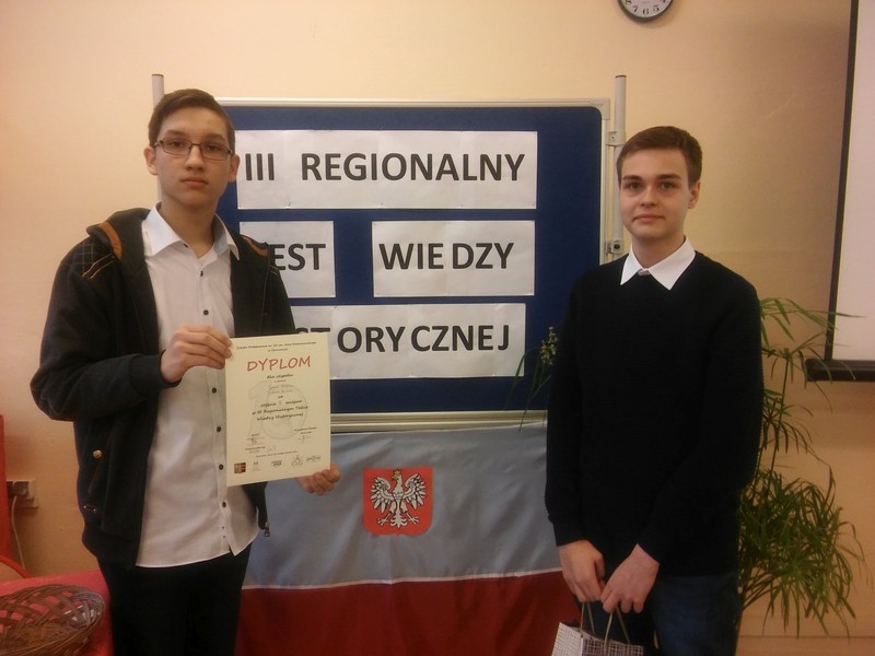 Wzięli udział w Regionalnym Teście Wiedzy Historycznej