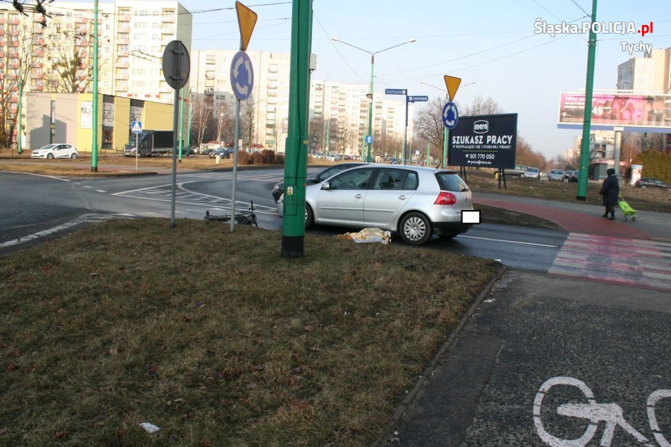 Potrącenie rowerzystki