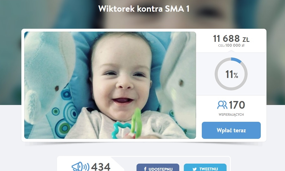 Mały Wiktorek potrzebuje leku i rehabilitacji. Pomóżmy mu!