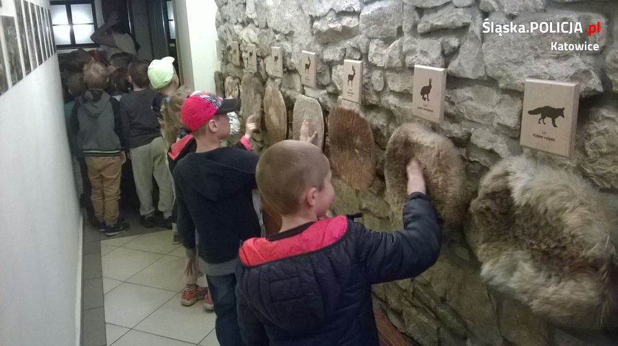 Policjantka z przedszkolakami z wizytą w nadleśnictwie