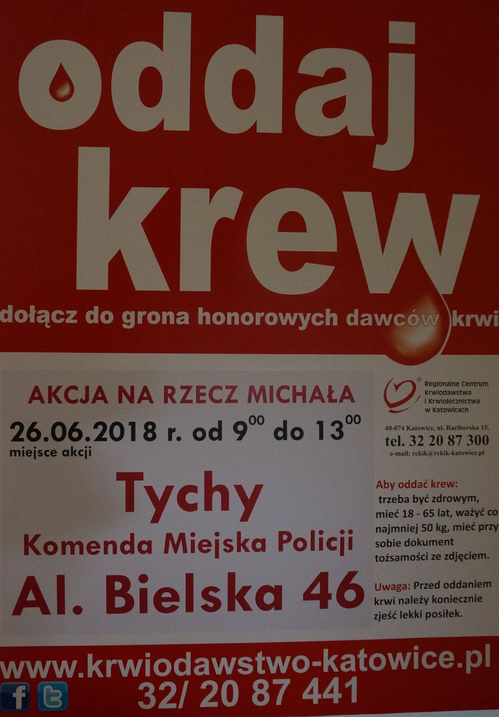 Oddaj krew na rzecz Michała