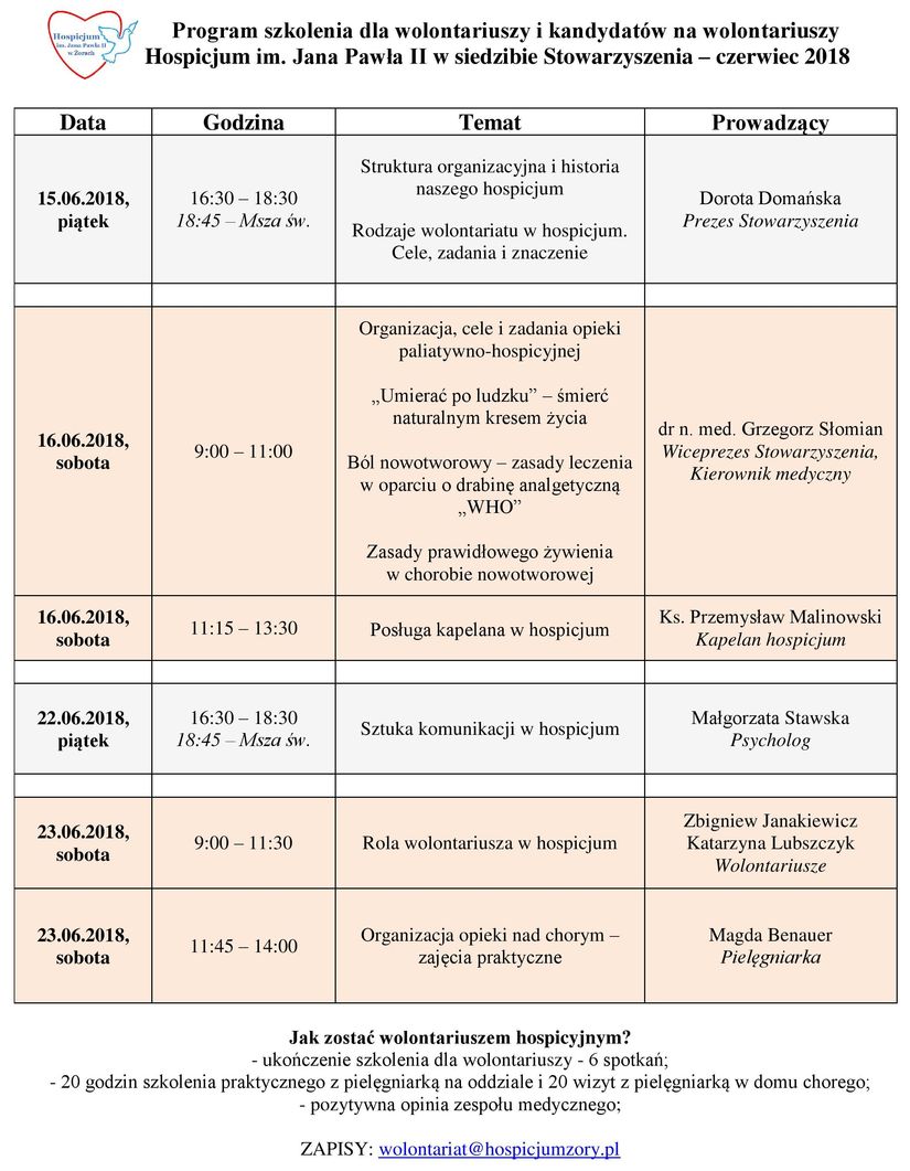 Myślisz o niesieniu pomocy chorym? Weź udział w kursie!