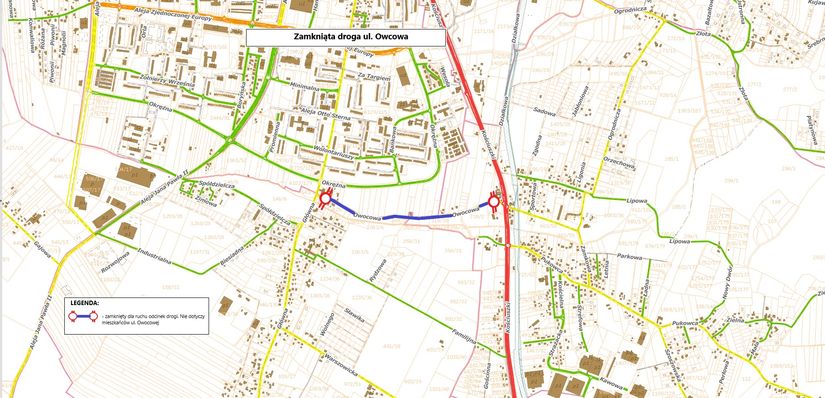 Ulica Owocowa będzie zamknięta