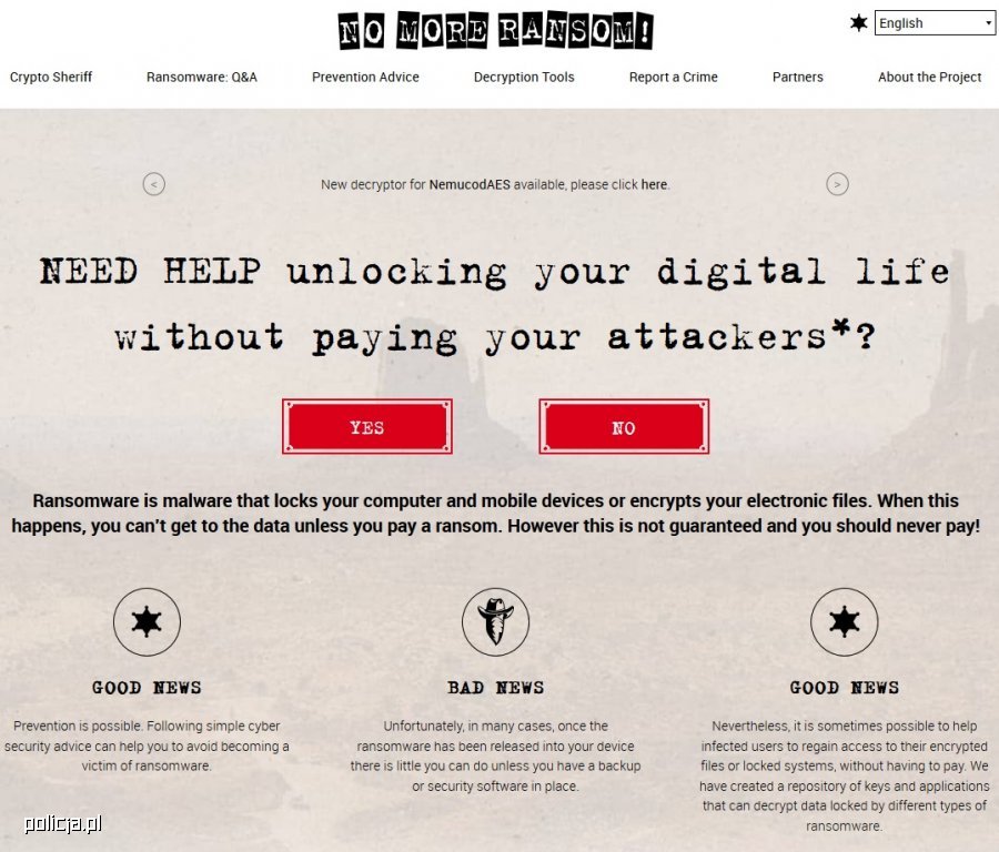 NO MORE RANSOM! Powiedz nie internetowym szantażystom!
