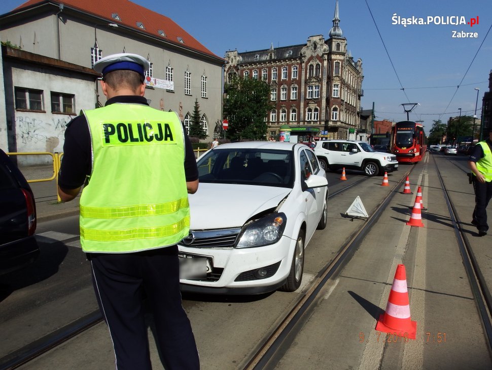 Dwa zdarzenia drogowe w centrum