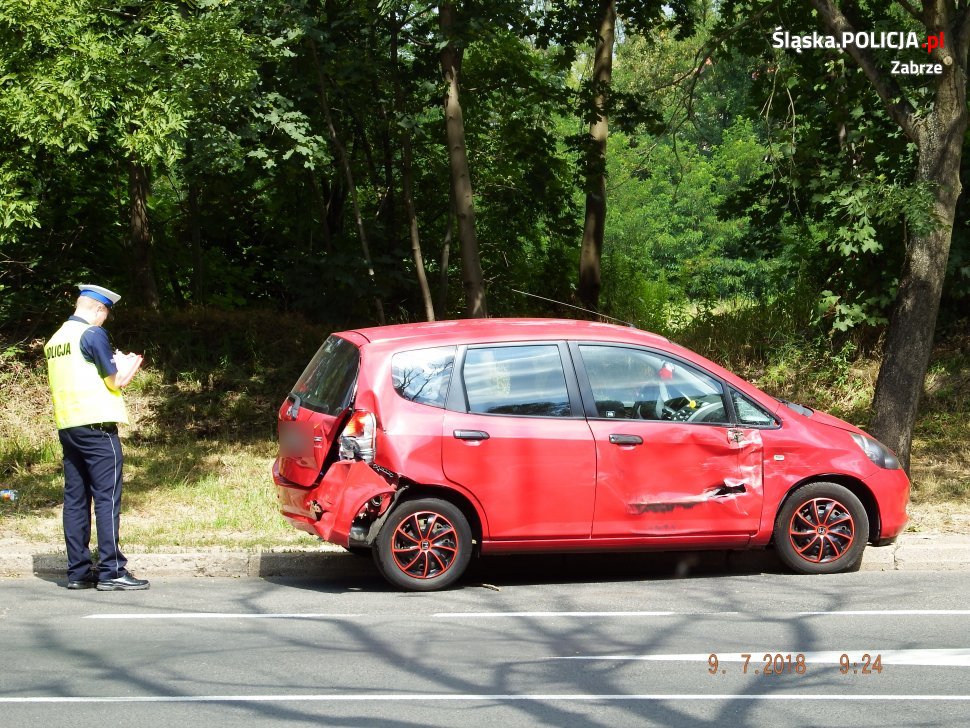 Dwa zdarzenia drogowe w centrum