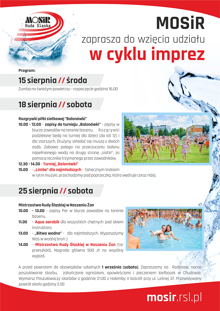 Cykl zabaw na basenie letnim