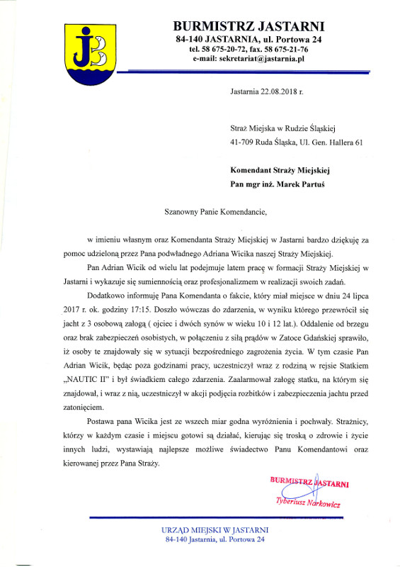 Rudzki strażnik pomógł uratować rodzinę