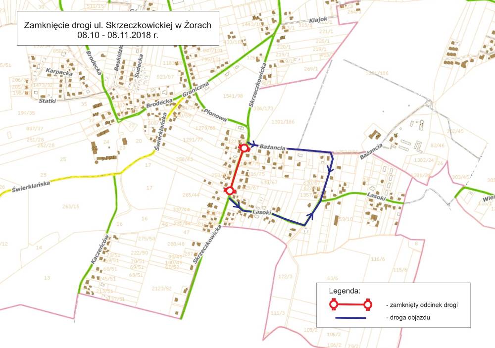 Ulica Skrzeczkowicka zamknięta