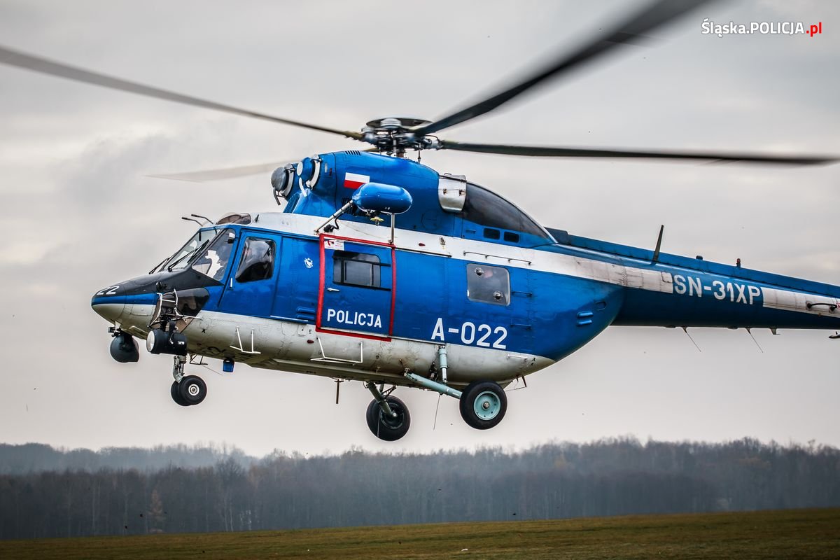 Śmigłowiec Lotnictwa Policji w służbie na COP24