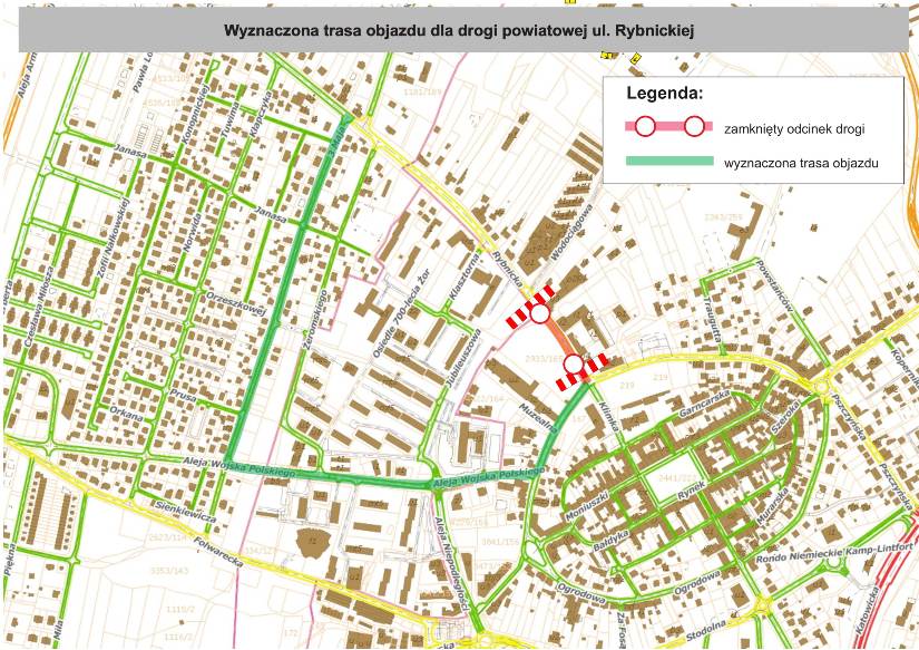 Ulica Rybnicka będzie częściowo zamknięta
