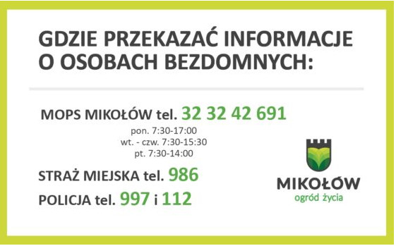 Widzisz bezdomnego? Poinformuj MOPS, policję lub Straż Miejską. Nie bądź obojętny!