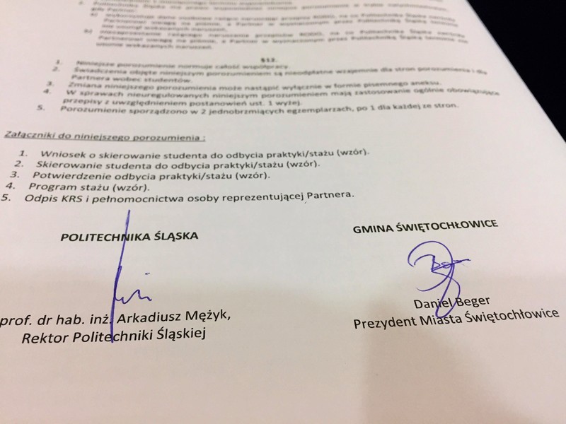 Porozumienie między Politechniką Śl. a Świętochłowicami. Co obejmuje współpraca?