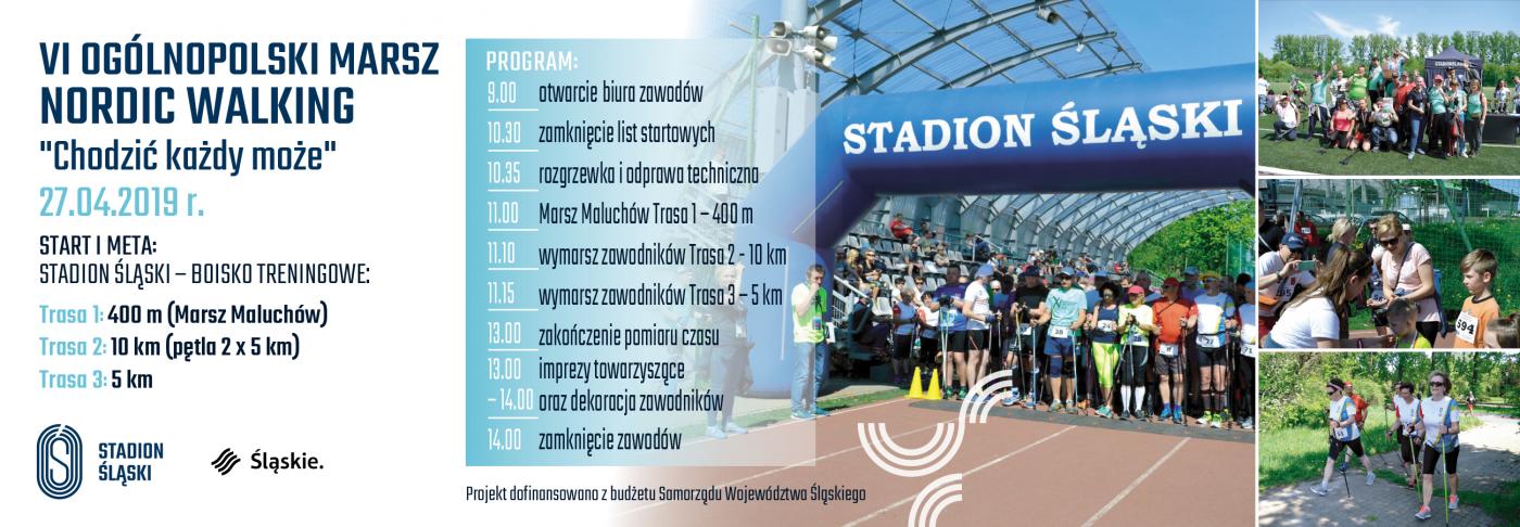 VI Ogólnopolski Marsz Nordic Walking w Chorzowie - zapisz się!