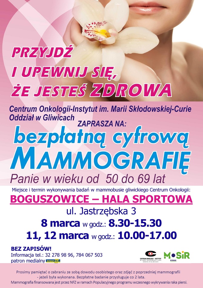 Bezpłatna mammografia w Boguszowicach