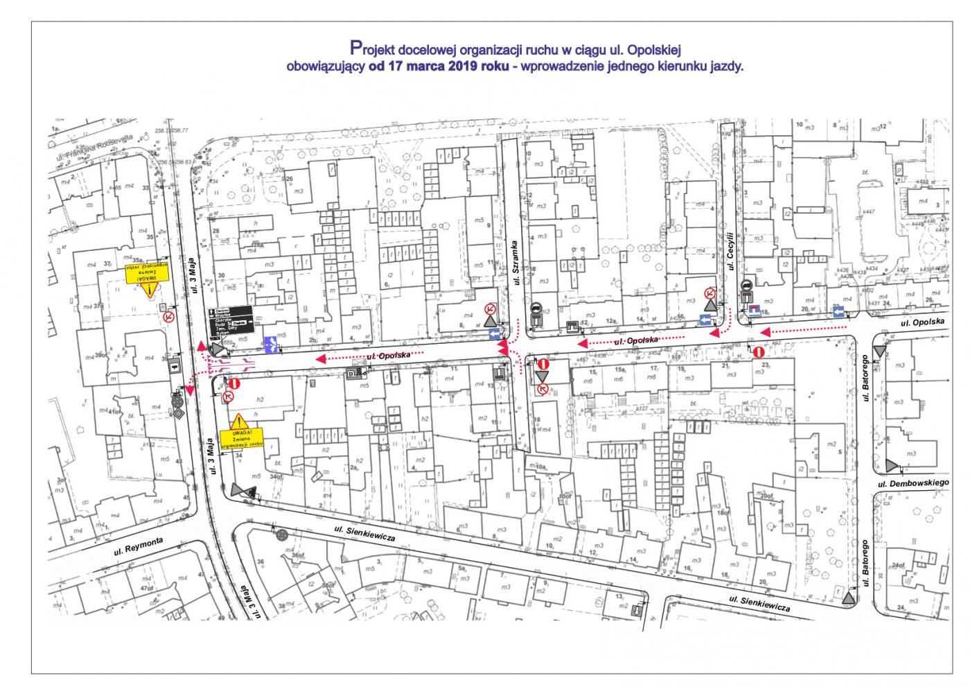 Zmiany w docelowej organizacji ruchu w ciągu ulicy Opolskiej w Zabrzu
