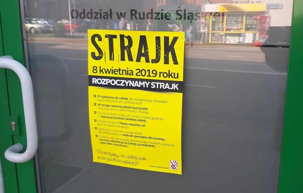W Rudzie Śląskiej rozpoczął się strajk nauczycieli. Większość dzieci została w domach