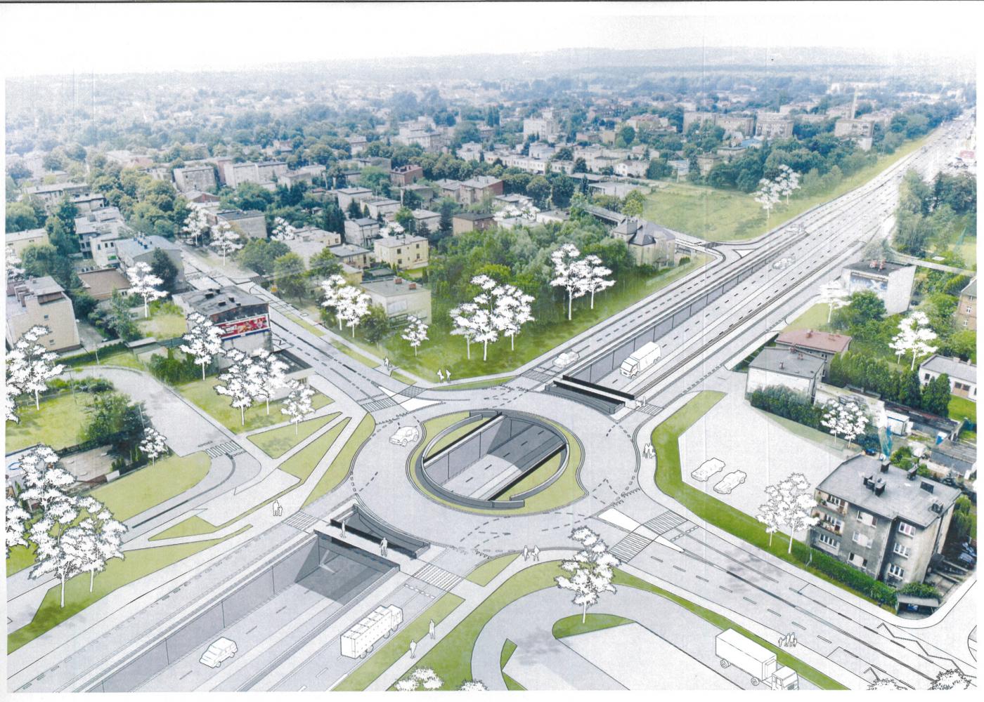 Kolejny etap prac na skrzyżowaniu ul. Kościuszki i Armii Krajowej w Katowicach