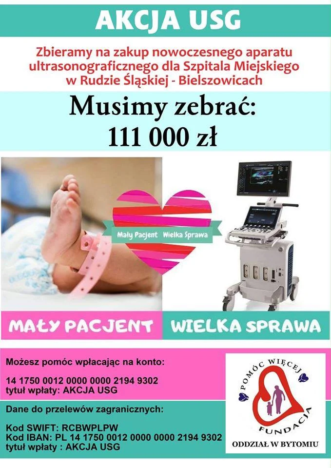 Trwa zbiórka na zakup nowoczesnego aparatu USG dla szpitala w Bielszowicach