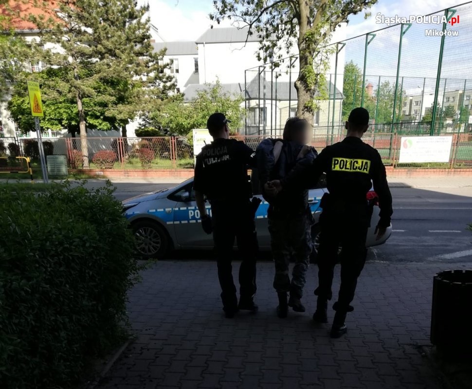 Podpalacz śmietników w rękach łaziskich mundurowych