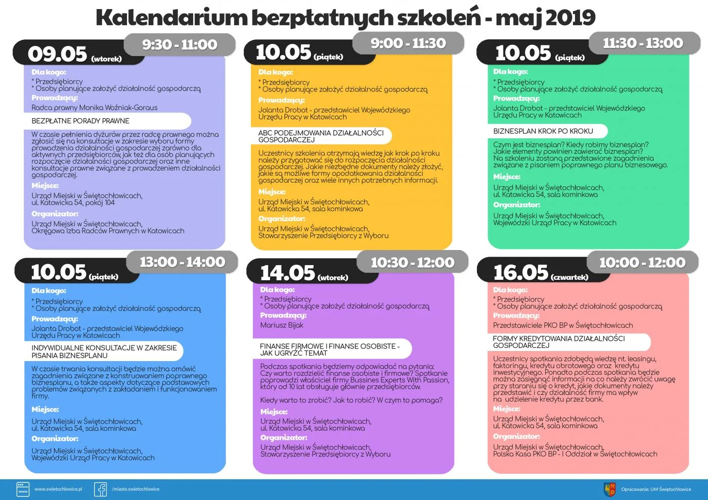 Bezpłatne szkolenia dla przedsiębiorców w maju