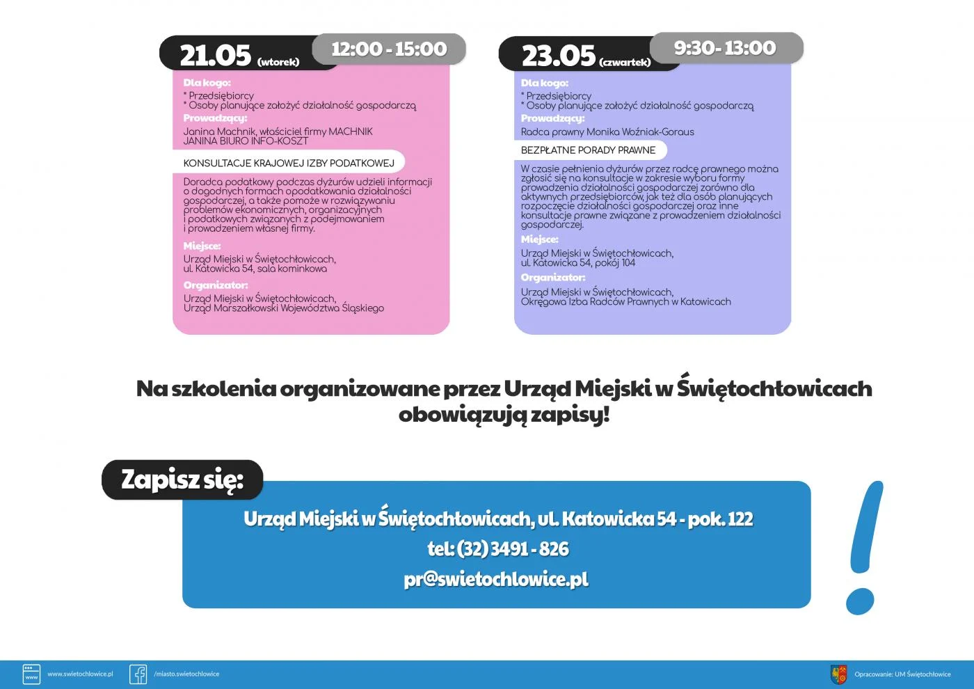 Bezpłatne szkolenia dla przedsiębiorców w maju