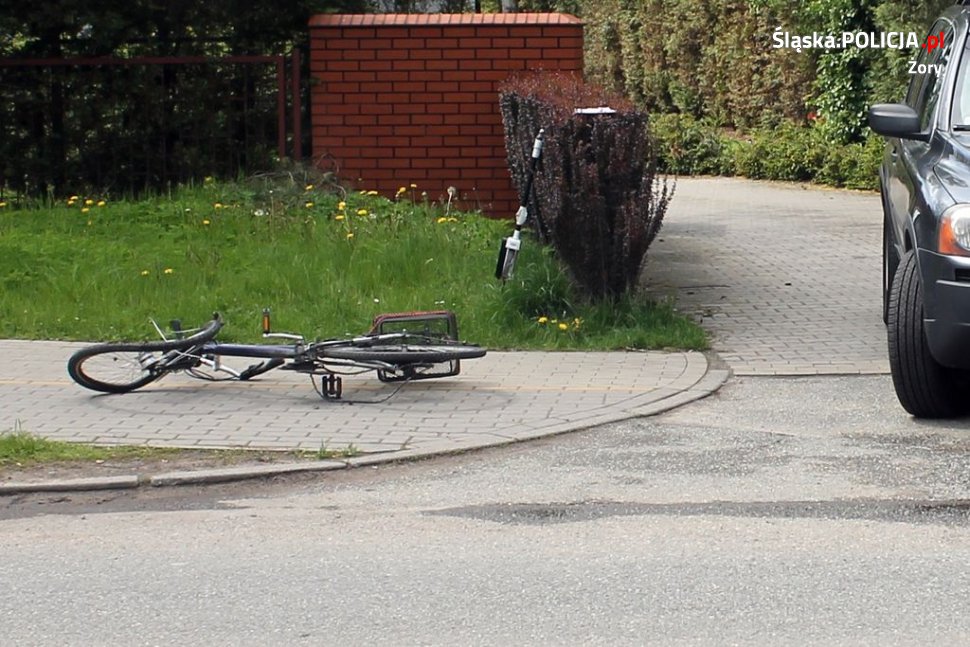 Wypadek na ulicy Rybnickiej w Żorach. Ranny został rowerzysta