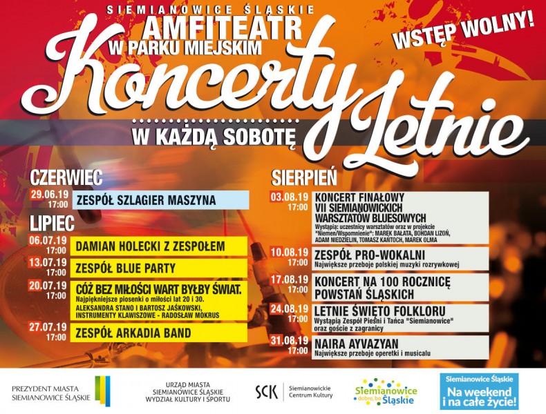 Koncerty letnie w Siemianowicach Śląskich - sprawdź program