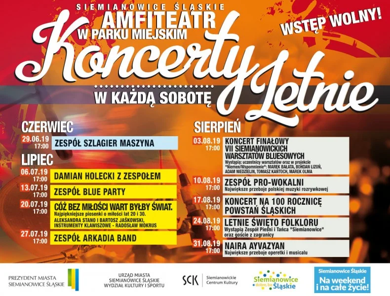 Koncerty letnie w Siemianowicach Śląskich - sprawdź program