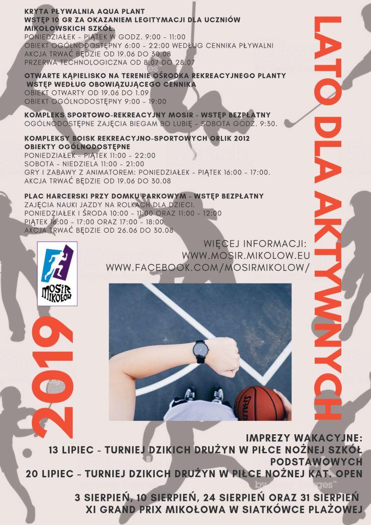Trwa akcja "Lato dla aktywnych 2019". MOSiR zaprasza!