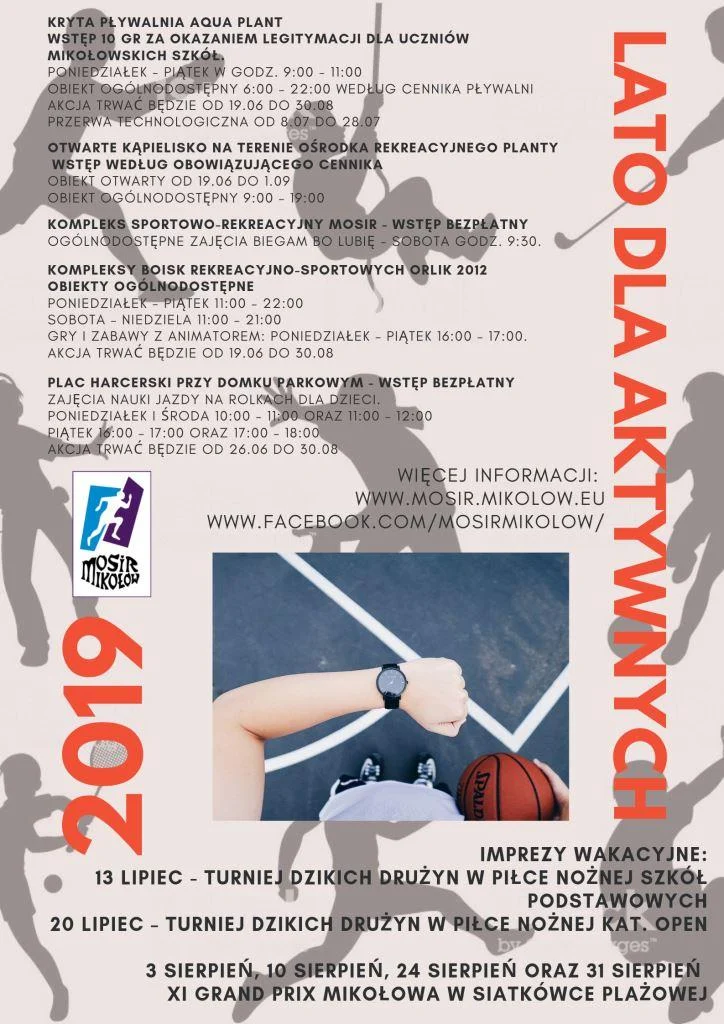 Trwa akcja "Lato dla aktywnych 2019". MOSiR zaprasza!
