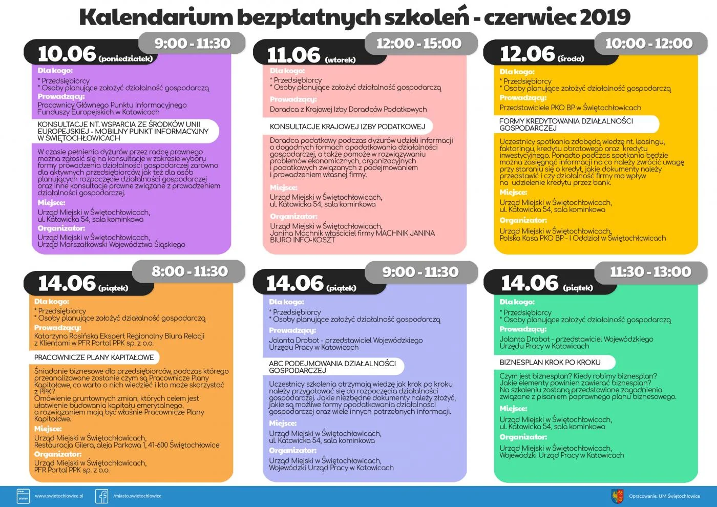 Świętochłowice: Bezpłatne szkolenia dla przedsiębiorców w czerwcu
