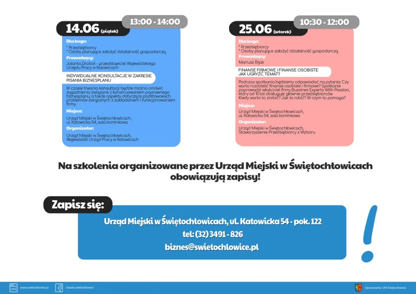 Świętochłowice: Bezpłatne szkolenia dla przedsiębiorców w czerwcu
