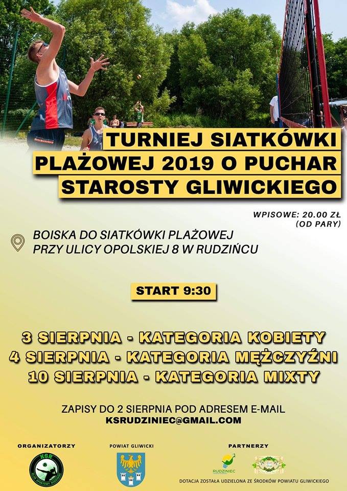Turniej siatkówki plażowej o Puchar Starosty Gliwickiego