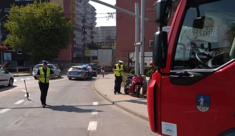 Wypadek z udziałem motocyklisty