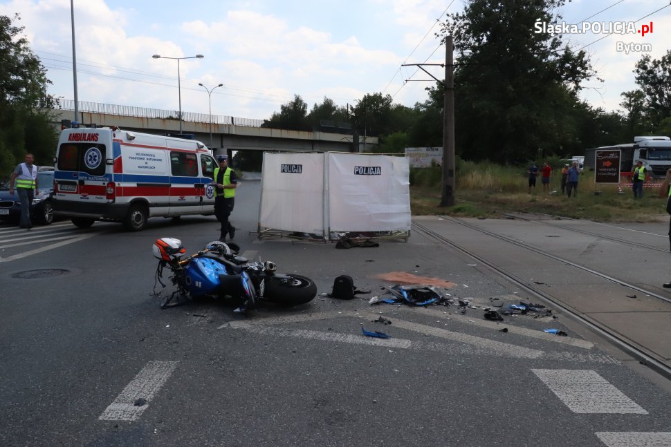 Bytom: Śmiertelny wypadek z udziałem motocyklisty