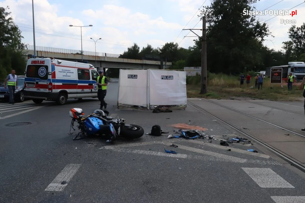 Bytom: Śmiertelny wypadek z udziałem motocyklisty