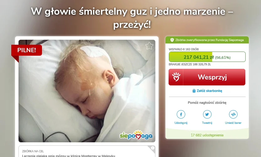 Mała Vanessa Walusz wciąż walczy o powrót do zdrowia. Trwa zbiórka pieniędzy