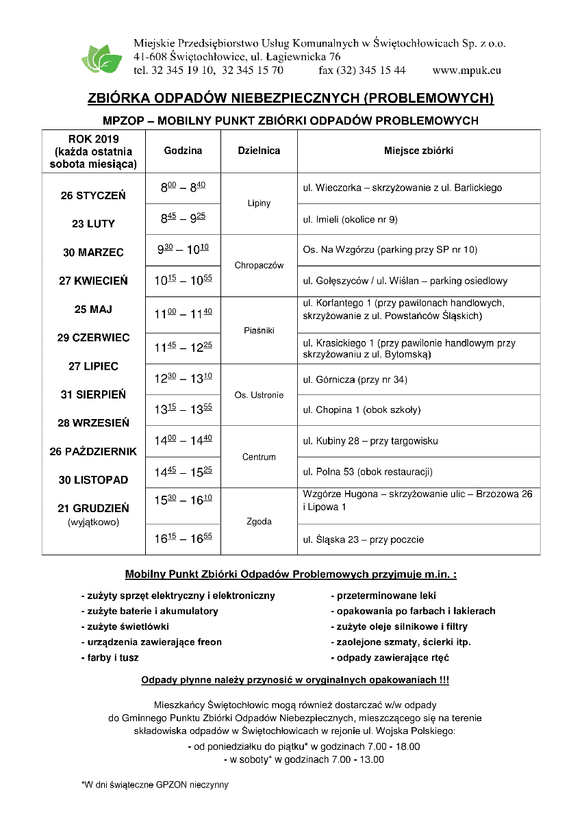 Odpady problemowe - w sobotę mobilny punkt zbiórki w Świętochłowicach